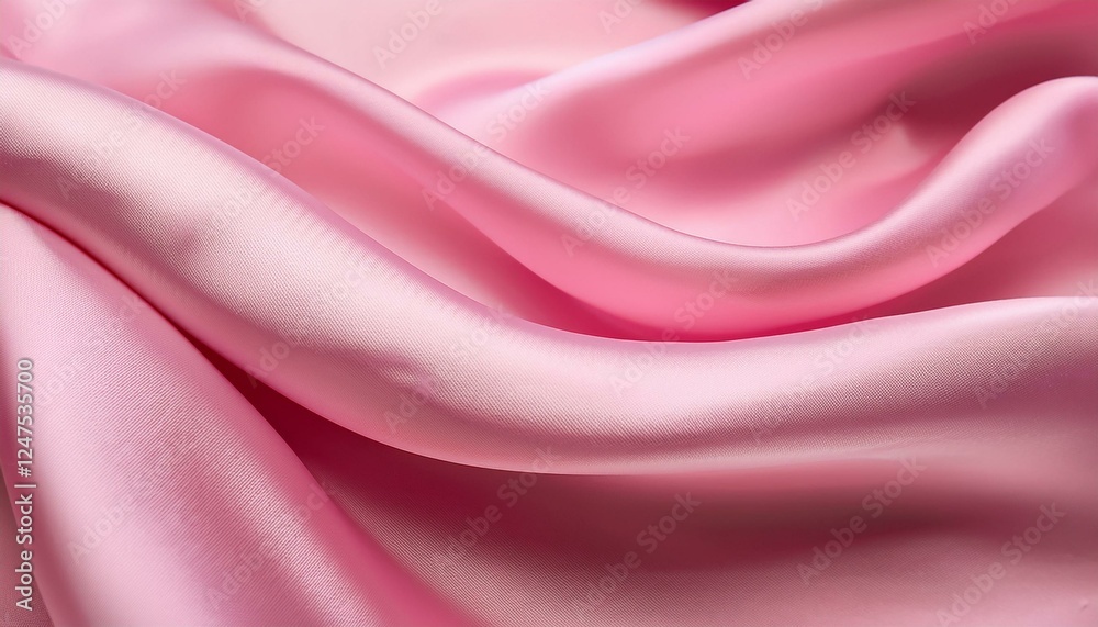 Fototapeta premium Pink abstract wave background light smooth luxury pastel satin drapery texture banner design copy space