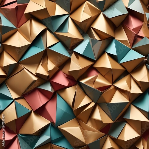 Shiny Origami Patterns Folded origami inspired metallic