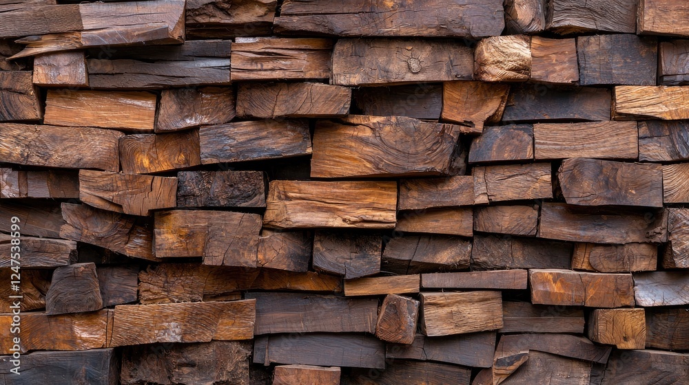 Rustic wood block wall texture background Rustic wood block wall texture background