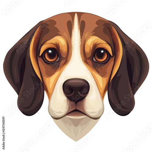 Beagle Dog Head Vector – Playful Watercolor Illustration for Creative Designs  
