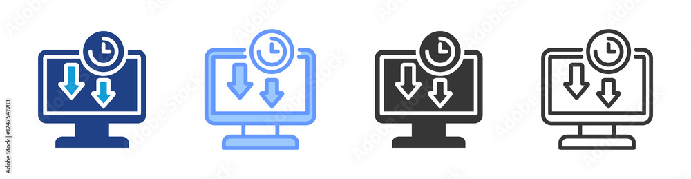 Idle reduction icon set multiple style collection Idle reduction icon set multiple style collection
