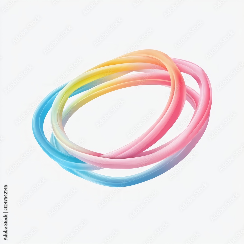 Rubber Band - Vector Illustration with Gray Gradient - View 1 Rubber Band - Vector Illustration with Gray Gradient - View 1
