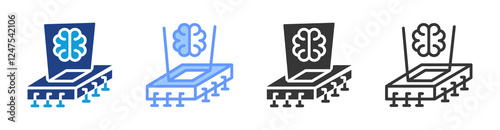 Smart throttling icon set multiple style collection