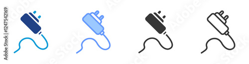 Power adapter icon set multiple style collection