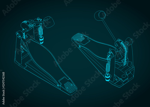 Bass drum pedal blueprints