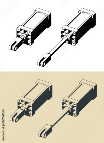 Pneumatic cylinder illustrations