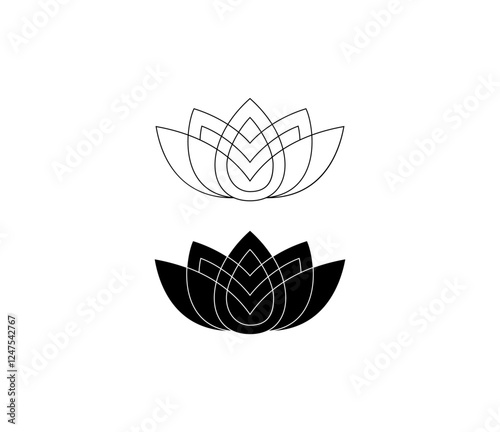 Lotus, flower abstract logo isolated on white