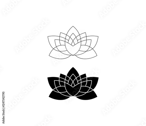 Lotus, flower abstract logo isolated on white