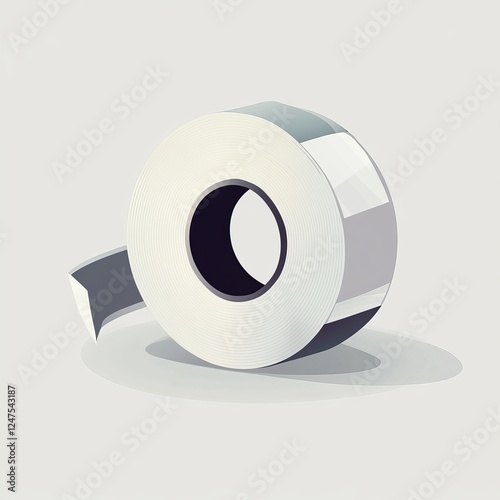 White-out Tape - Vector Illustration with Gray Gradient - View 1