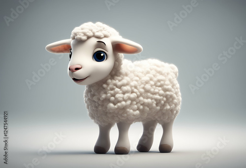 white happy isolated lamb backdrop cartoon generative ai sheep goat wool character farm jampacked little baby background nature illustration children animal milk smile celebration cute agriculture photo