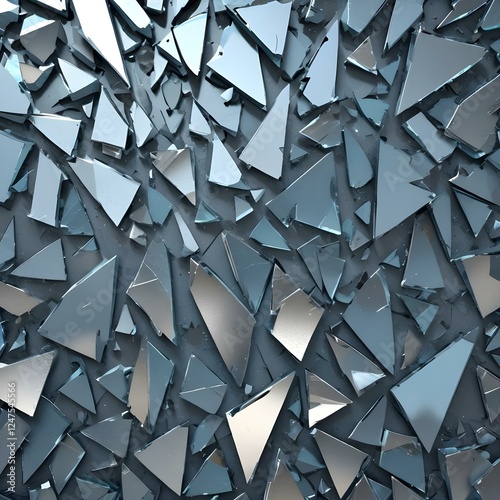 Digital Shards Broken glass like shards with metal