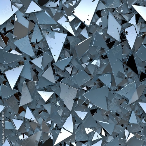 Digital Shards Broken glass like shards with metal