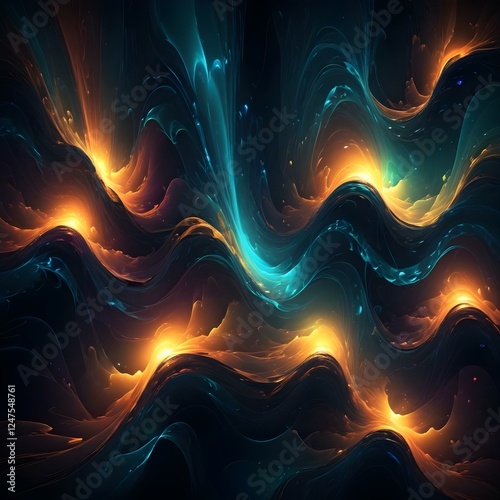 Abstract Luminous Layers Multilayered glowing