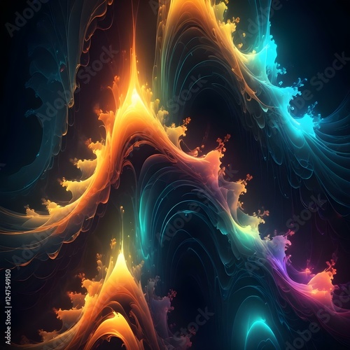 Abstract Luminous Layers Multilayered glowing