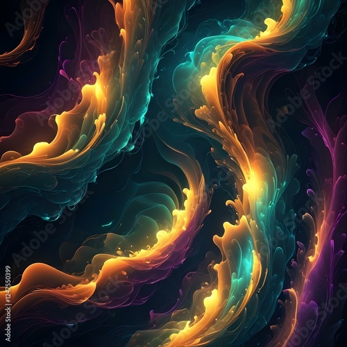 Abstract Luminous Layers Multilayered glowing