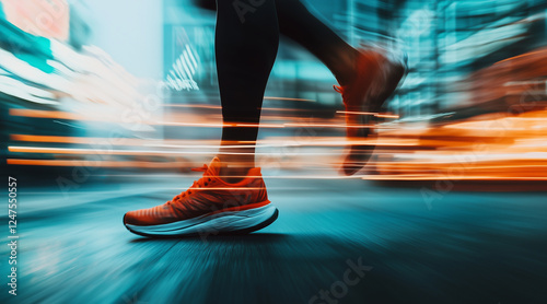 Wallpaper Mural running blurry leg in running sneaker, noisy picture, fast, hight contrast Torontodigital.ca