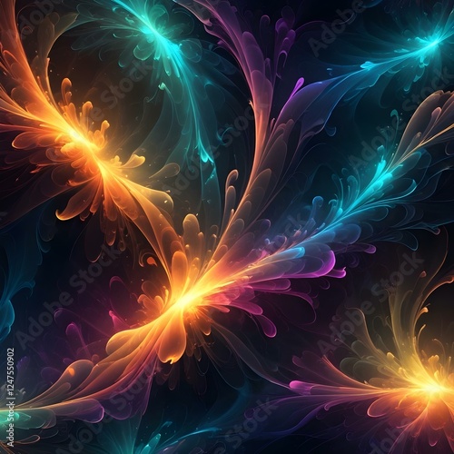 Abstract Luminous Layers Multilayered glowing