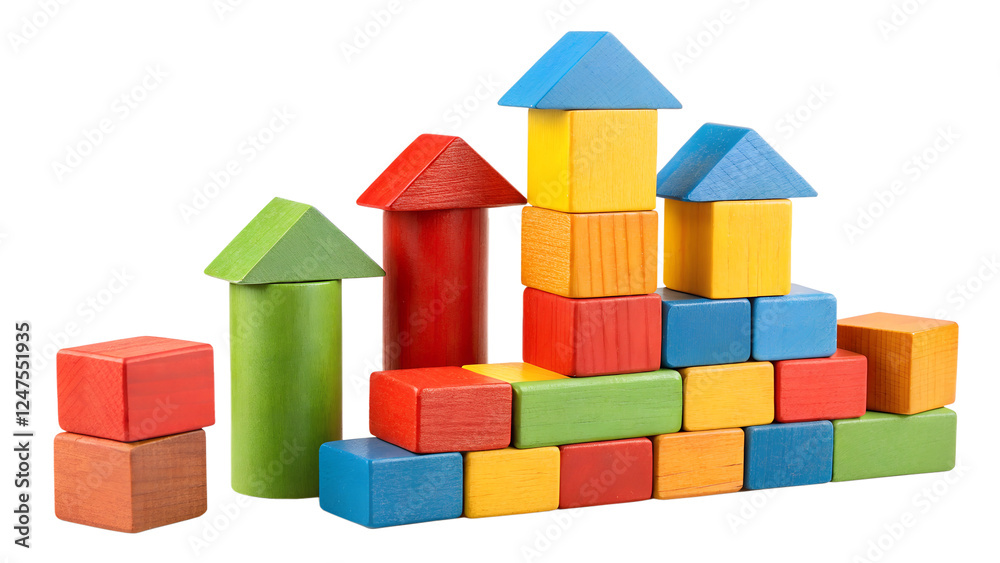 Fototapeta premium Colorful blocks inspire creative structures