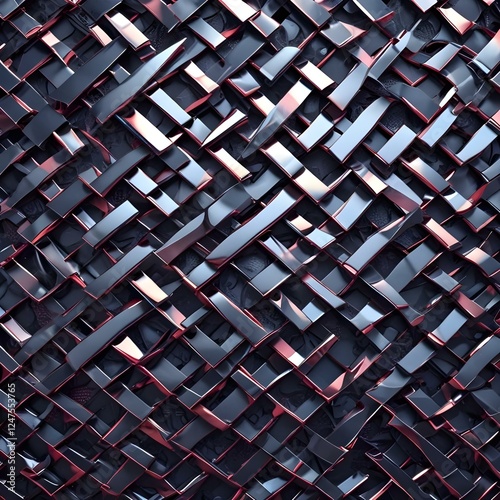 Wallpaper Mural Glossy Futuristic Webbing Geometric interlaced pattern Torontodigital.ca