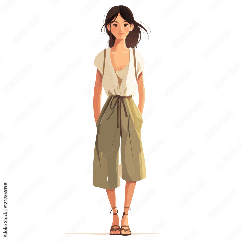 Irish Women's Summer Wardrobe | Light & Elegant Outfit Vector Illustration
Irish Women's Summer Wardrobe | Light & Elegant Outfit Vector Illustration