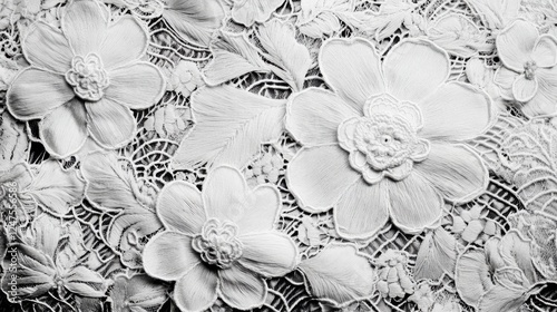 white floral lace fabric texture