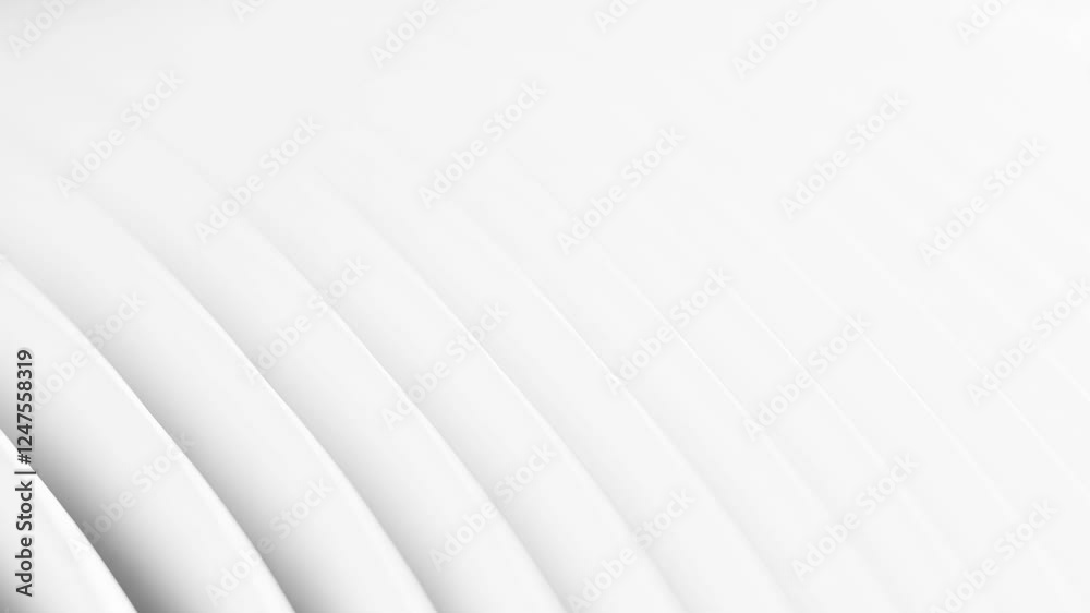 abstract white animated background, smooth 3d curve lines motion, 4k seamless corporate background loop