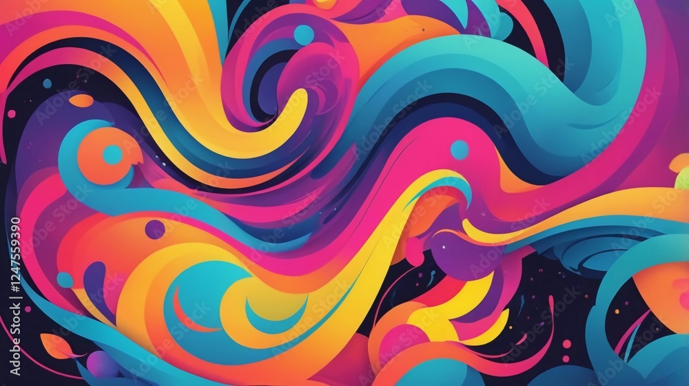 Vivid Delight: Bright Colors Illustration Background