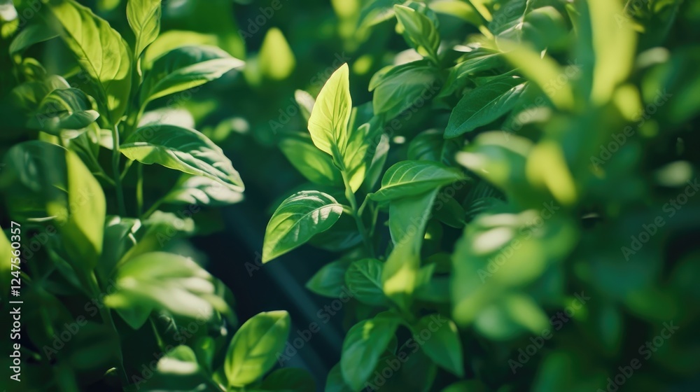 A close-up of lush plants thriving in an aeroponics system A close-up of lush plants thriving in an aeroponics system