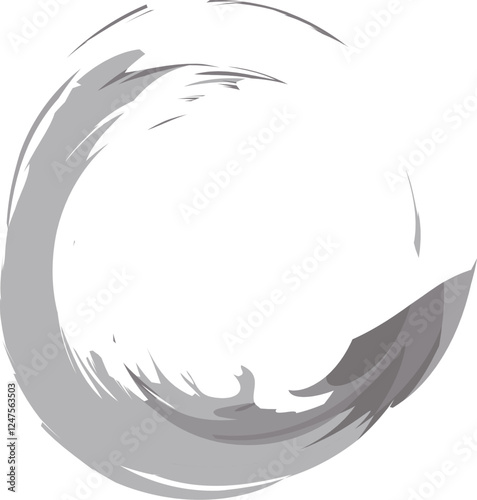 円形あしらい　薄墨