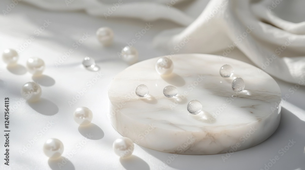 elegant white marble and pearl display elegant white marble and pearl display