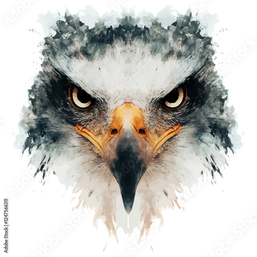 Eagle Head Vector Illustration | Majestic and Powerful Bird Art  
