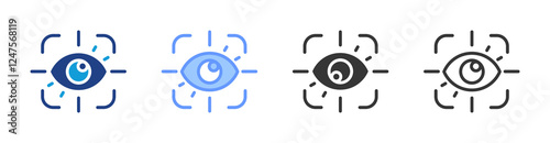 Eye Tracking icon set multiple style collection