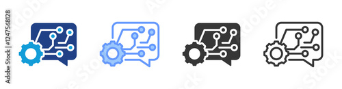 Natural Language icon set multiple style collection