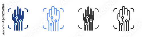 Gesture Recognition icon set multiple style collection