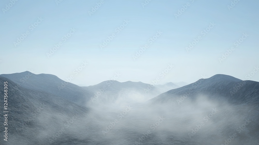Misty Mountain Landscape: A Serene View Misty Mountain Landscape: A Serene View
