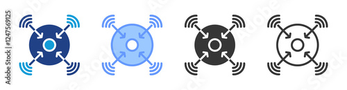 Sensor Fusion icon set multiple style collection