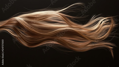 Flowing Blonde Hair on Black Background