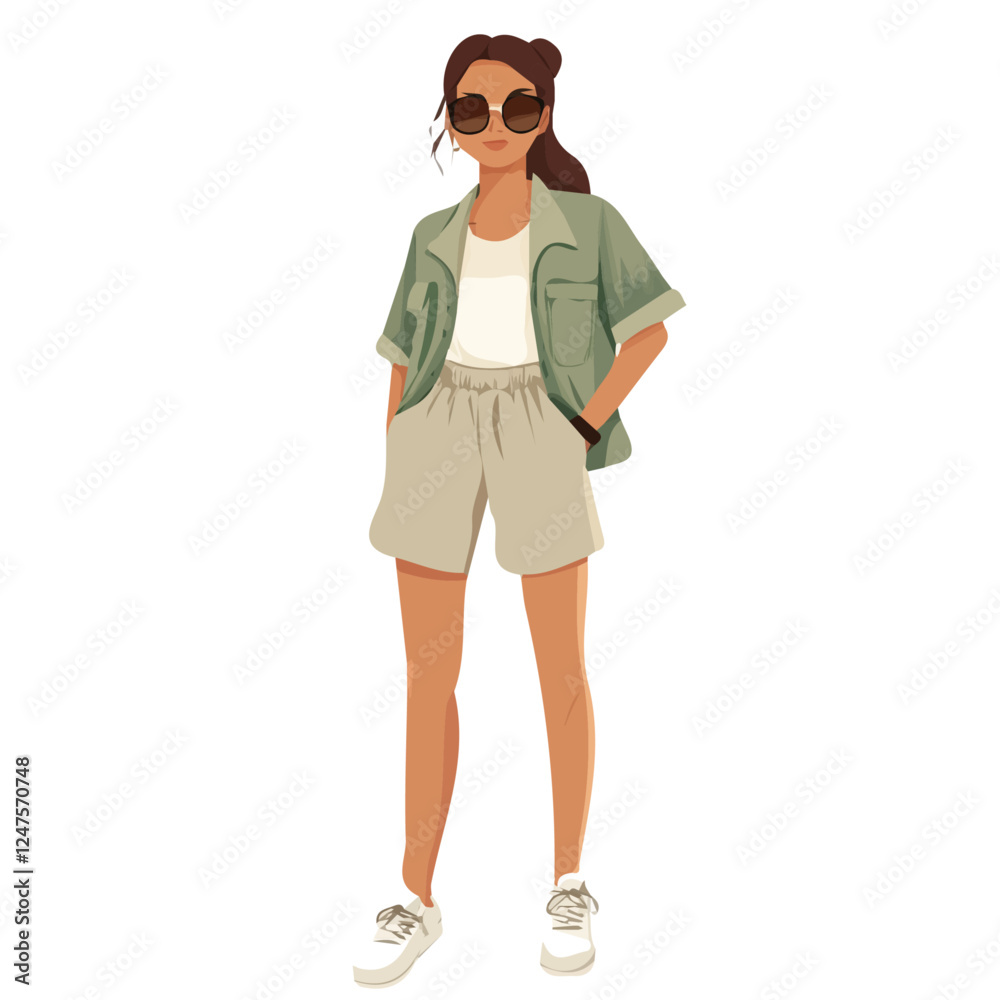 young woman with sunglasses summer North Macedonia style young woman with sunglasses summer North Macedonia style