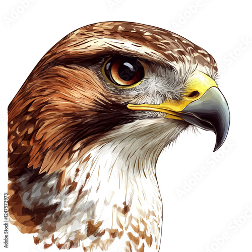 Falcon Head Vector Illustration | Majestic and Powerful Bird Art  
