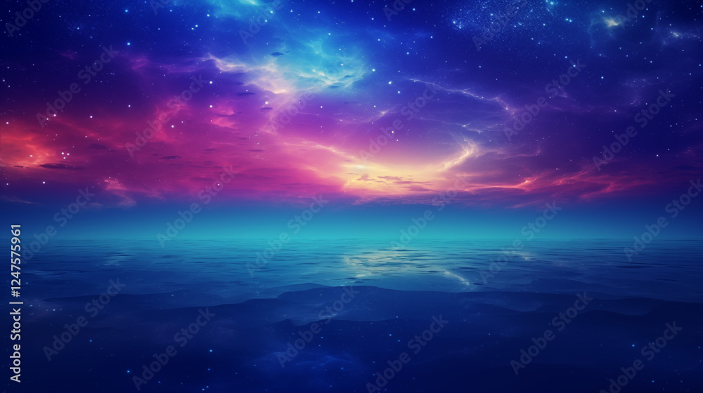 Starry Night Sky Background with Galaxies and Sparkling Stars Starry Night Sky Background with Galaxies and Sparkling Stars