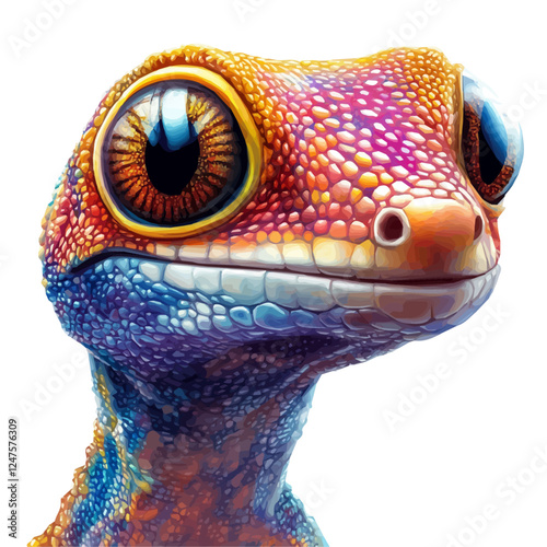 Gecko Head Vector Illustration | Exotic Reptile Artwork for Logos & Digital Designs  

