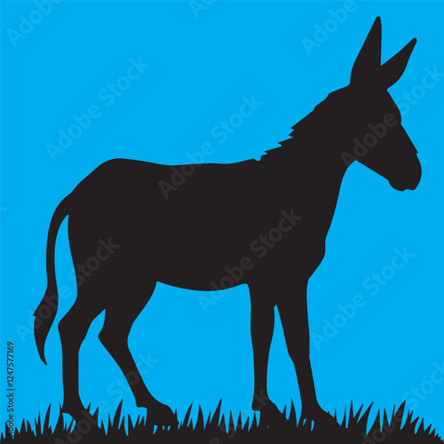 silhouette of a donkey, donkey