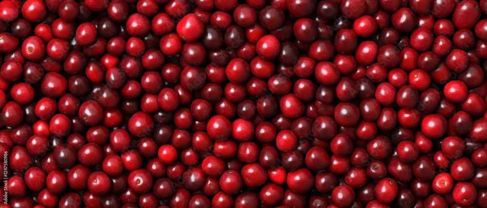 Vibrant Top-Down Image of Fresh Red Cherries as a Detailed Background Vibrant Top-Down Image of Fresh Red Cherries as a Detailed Background