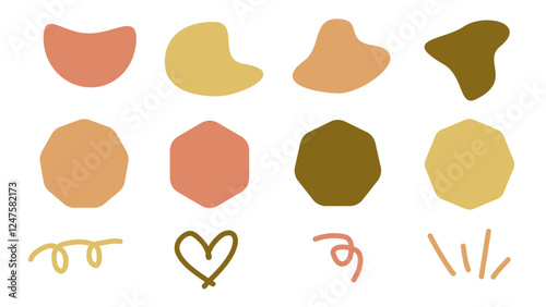 set of different kinds of shape, asymmetrical shape, pattern