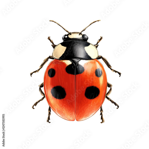 Ladybug Head Vector Illustration | Cute Insect Artwork for Logos & Digital Designs  
