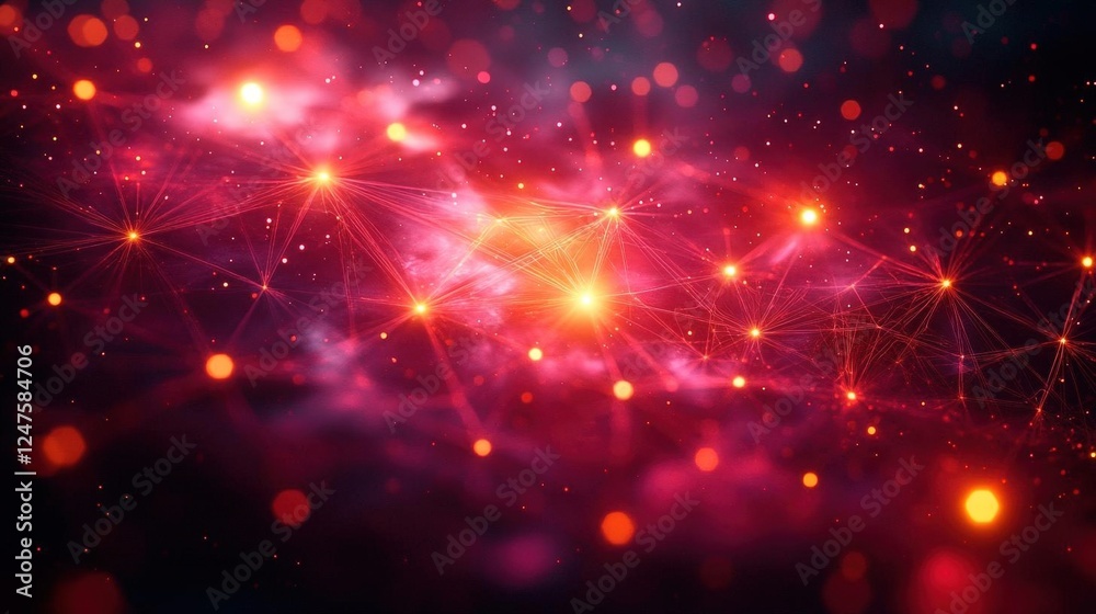 Abstract Cosmic Nebula Displaying Intense Reddish Pink Hues Abstract Cosmic Nebula Displaying Intense Reddish Pink Hues