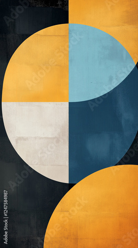 Vertical geometric shapes with text space