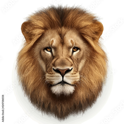 Lion Head Vector Illustration | Majestic Big Cat Artwork for Logos & Digital Designs  
