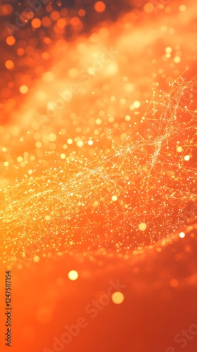 Abstract Visualization of Connections and Energy with a Vibrant Orange Color Palette photo