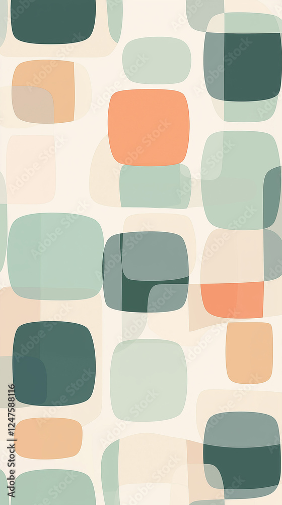 Vertical background of rounded forms in neutral colors